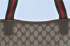 Authentic GUCCI Web Sherry Line Shoulder Tote Bag GG PVC 002586487 Brown H9734