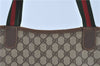 Authentic GUCCI Web Sherry Line Shoulder Tote Bag GG PVC 002586487 Brown H9734