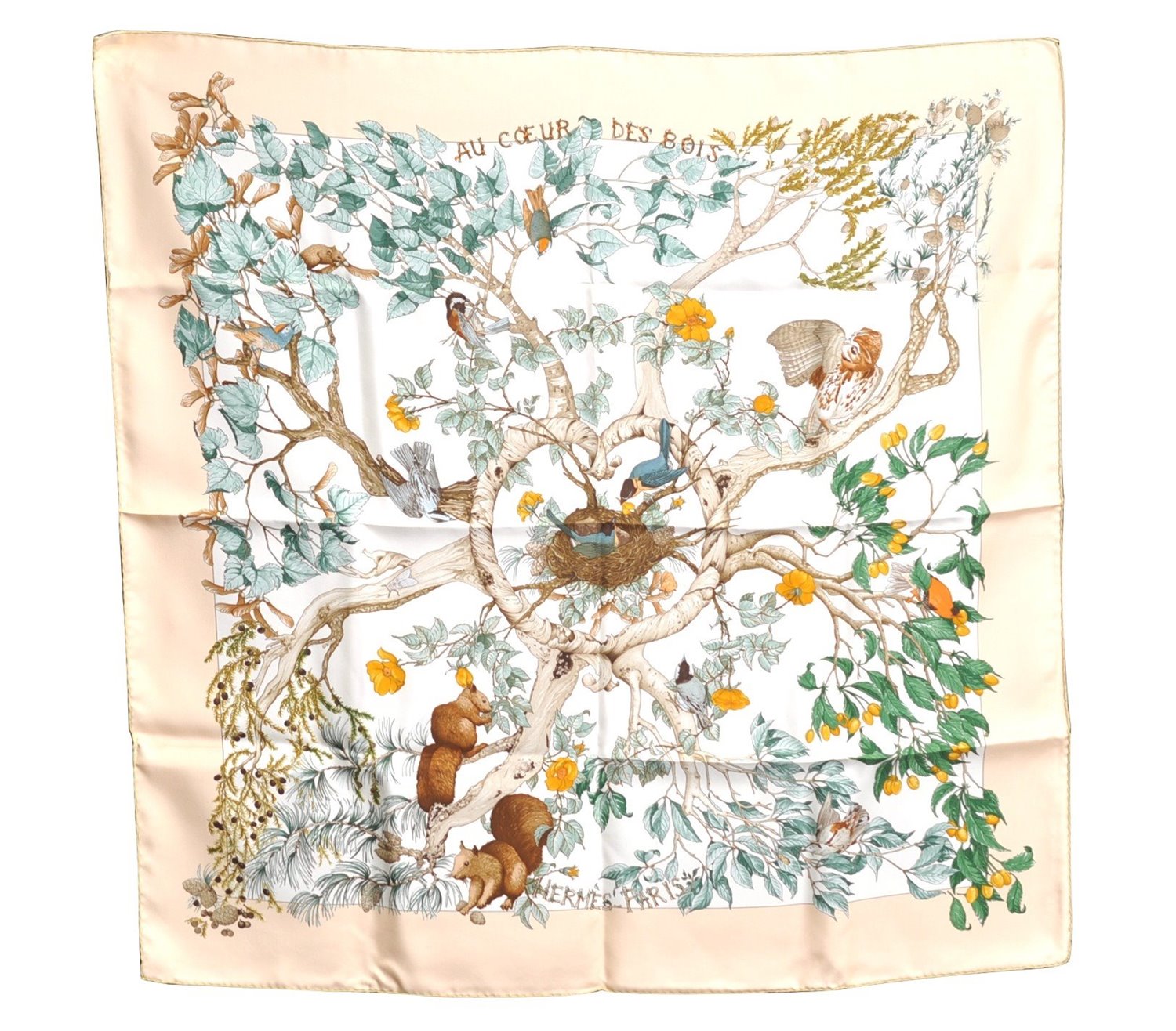 Auth HERMES Carre 90 Scarf 