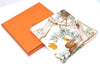 Auth HERMES Carre 90 Scarf "AU COEUR DES BOIS" Silk Light Green Beige Box H9743