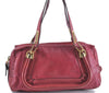 Authentic Chloe Paraty Shoulder Hand Bag Purse Leather Red H9749