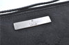 Authentic GUCCI Hand Bag Pouch Purse GG Canvas Leather 07198 Black H9753