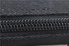 Authentic GUCCI Hand Bag Pouch Purse GG Canvas Leather 07198 Black H9753