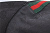 Authentic GUCCI Web Sherry Line Cap GG Canvas Leather Size L 200035 Black H9756