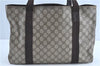 Authentic GUCCI Shoulder Tote Bag GG PVC Leather 141624 Brown H9760