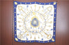 Authentic HERMES Carre 90 Scarf Key Tassel Motif Silk Navy Blue H9762