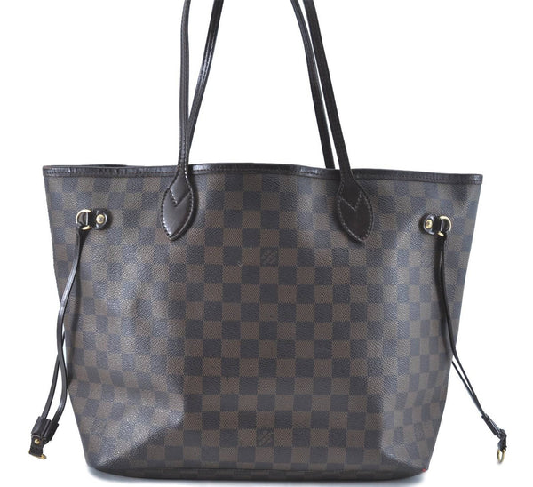 Authentic Louis Vuitton Damier Neverfull MM Tote Bag N51105 LV H9763