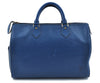 Authentic Louis Vuitton Epi Speedy 30 Hand Bag Blue M43005 LV H9773