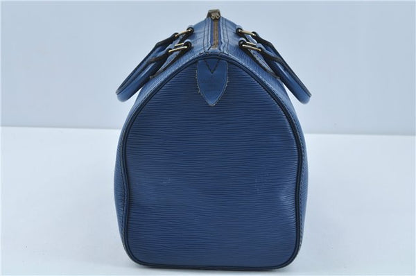 Authentic Louis Vuitton Epi Speedy 30 Hand Bag Blue M43005 LV H9773