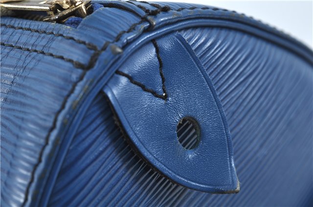 Authentic Louis Vuitton Epi Speedy 30 Hand Bag Blue M43005 LV H9773