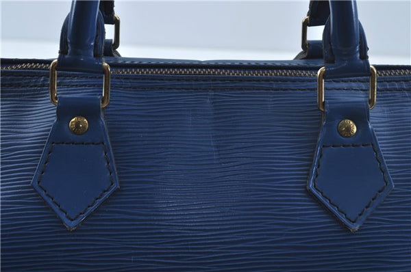 Authentic Louis Vuitton Epi Speedy 30 Hand Bag Blue M43005 LV H9773