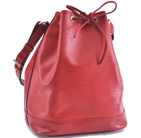 Authentic Louis Vuitton Epi Noe Red Shoulder Bag M44007 LV H9776