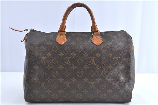 Authentic Louis Vuitton Monogram Speedy 35 Hand Bag M41524 LV H9788