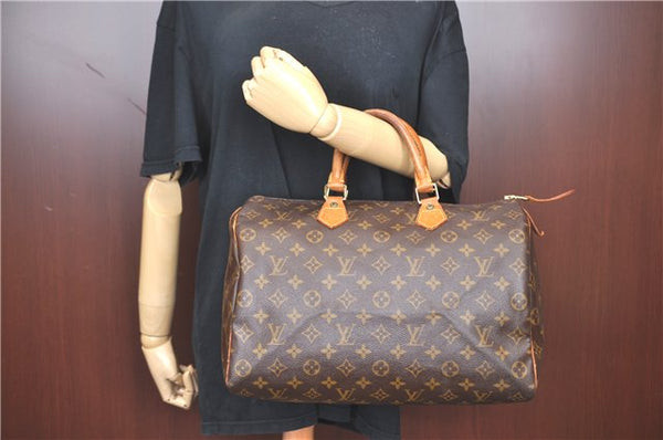 Authentic Louis Vuitton Monogram Speedy 35 Hand Bag M41524 LV H9788