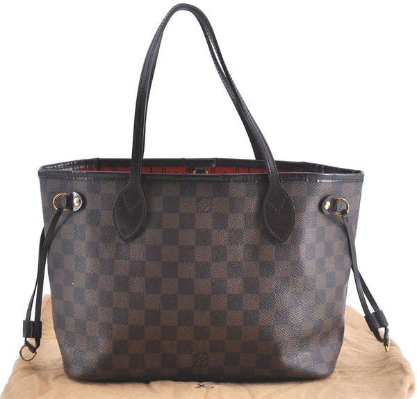 Authentic Louis Vuitton Damier Neverfull PM Tote Bag N51109 LV H9822