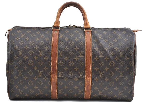 Authentic Louis Vuitton Monogram Keepall 50 Travel Boston Bag M41426 LV H9828