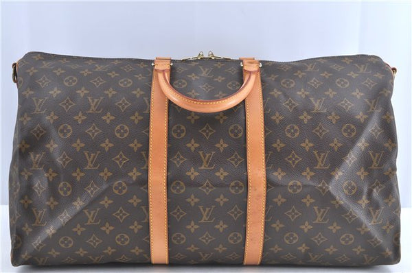 Auth Louis Vuitton Monogram Keepall Bandouliere 55 Boston Bag M41414 LV H9838