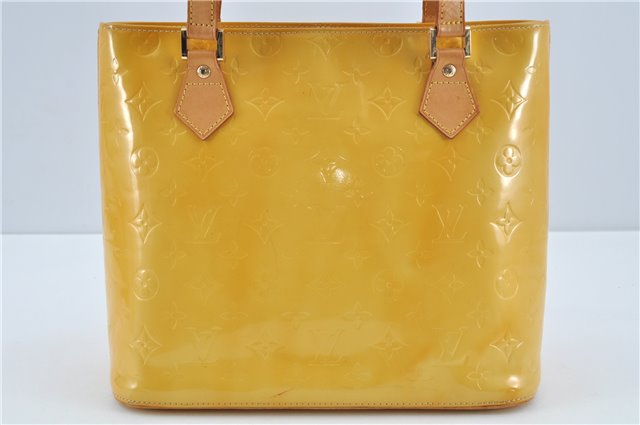 Authentic Louis Vuitton Vernis Houston Shoulder Hand Bag Yellow M91055 LV H9839