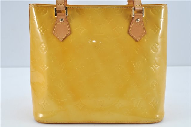 Authentic Louis Vuitton Vernis Houston Shoulder Hand Bag Yellow M91055 LV H9839