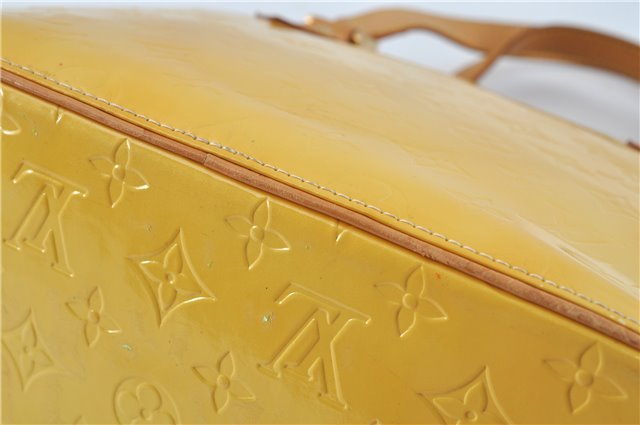 Authentic Louis Vuitton Vernis Houston Shoulder Hand Bag Yellow M91055 LV H9839