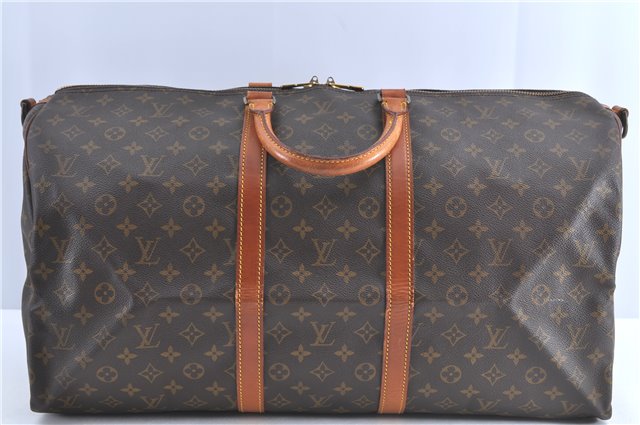 Auth Louis Vuitton Monogram Keepall Bandouliere 55 Boston Bag M41414 LV H9840