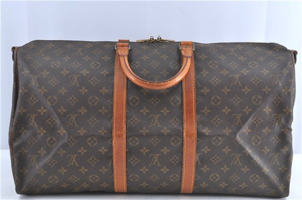 Auth Louis Vuitton Monogram Keepall Bandouliere 55 Boston Bag M41414 LV H9840