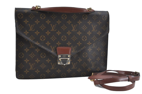 Auth Louis Vuitton Monogram Porte Documents Bandouliere M53338 Briefcase H9851