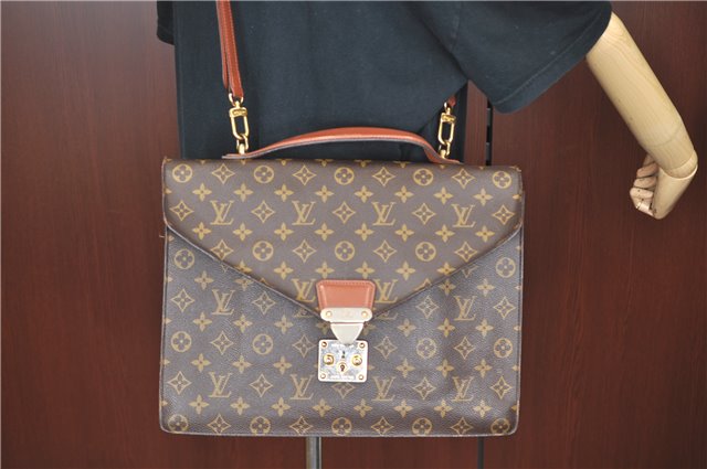 Auth Louis Vuitton Monogram Porte Documents Bandouliere M53338 Briefcase H9851