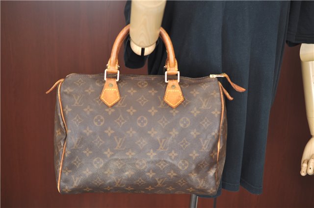 Authentic Louis Vuitton Monogram Speedy 30 Hand Boston Bag M41526 LV H9852