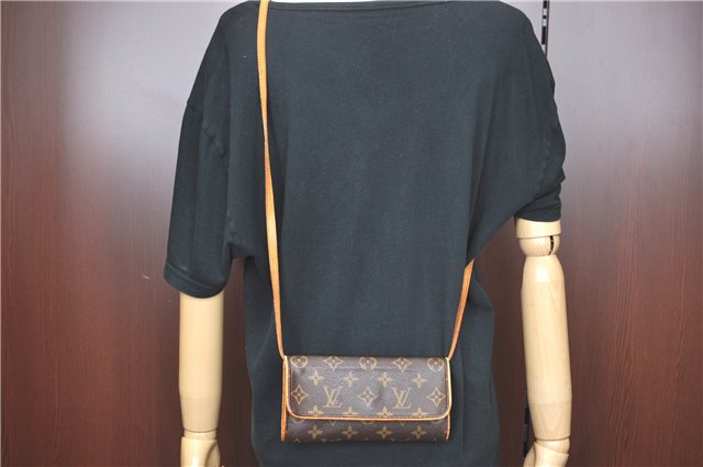 Authentic Louis Vuitton Monogram Pochette Twin PM Shoulder Bag M51854 LV H9859