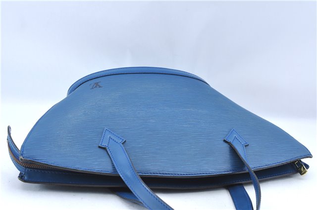 Authentic Louis Vuitton Epi Saint Jacques Hand Bag Blue M52275 LV H9860