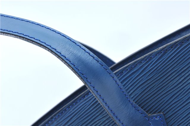 Authentic Louis Vuitton Epi Saint Jacques Hand Bag Blue M52275 LV H9860