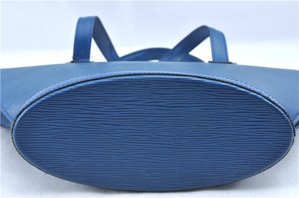 Authentic Louis Vuitton Epi Saint Jacques Hand Bag Blue M52275 LV H9860