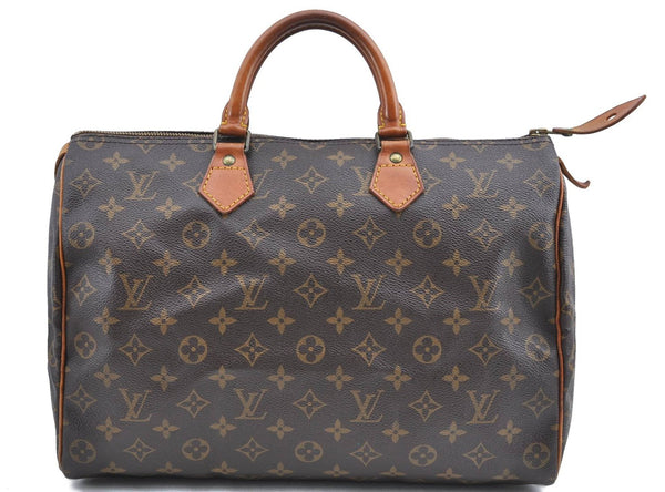 Authentic Louis Vuitton Monogram Speedy 35 Hand Boston Bag M41524 LV H9882