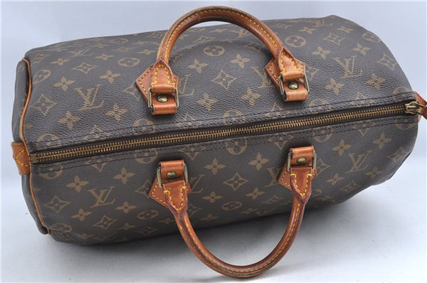 Authentic Louis Vuitton Monogram Speedy 35 Hand Boston Bag M41524 LV H9882