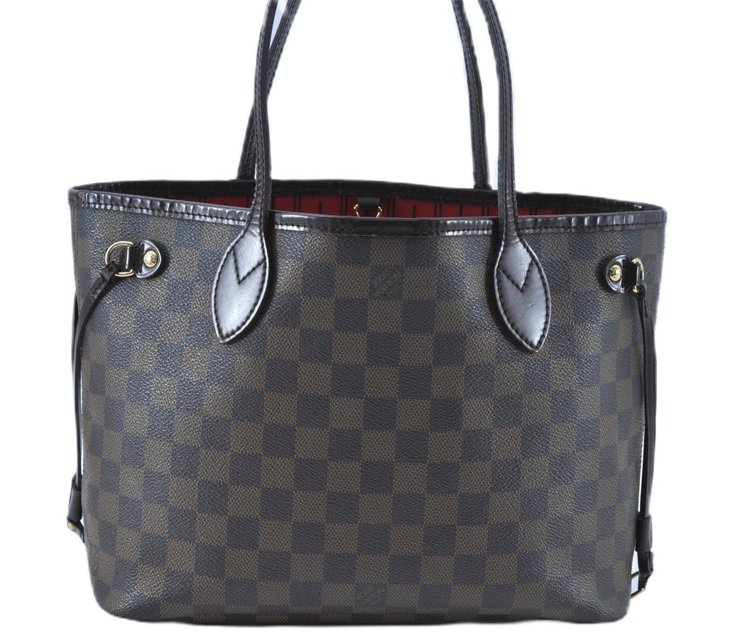 Authentic Louis Vuitton Damier Neverfull PM Shoulder Tote Bag N51109 LV H9896