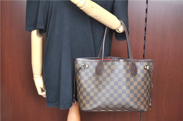 Authentic Louis Vuitton Damier Neverfull PM Shoulder Tote Bag N51109 LV H9896