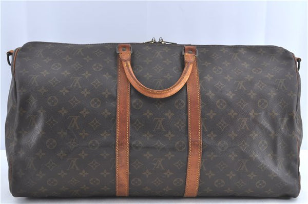 Auth Louis Vuitton Monogram Keepall Bandouliere 55 Boston Bag M41414 LV H9898