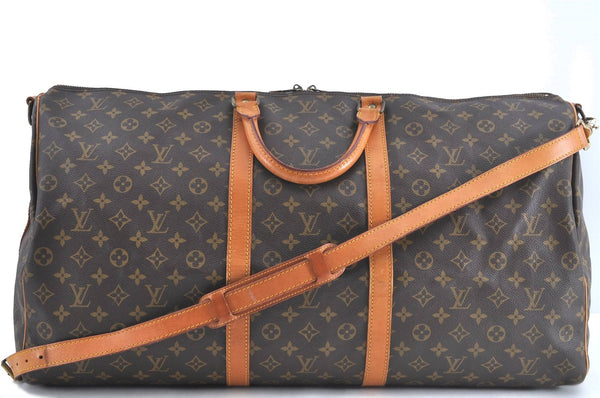 Auth Louis Vuitton Monogram Keepall Bandouliere 60 Boston Bag M41412 LV H9905