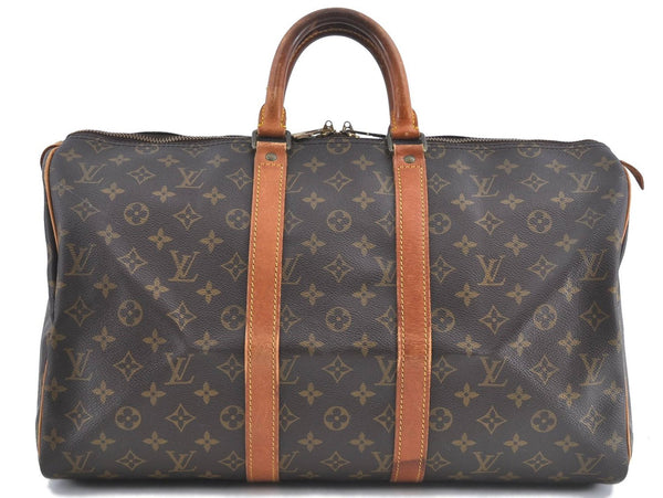 Authentic Louis Vuitton Monogram Keepall 45 Boston Bag M41428 LV H9907