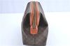 Authentic CELINE Macadam Blason Pattern Pouch Purse PVC Leather Brown H9909
