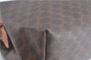 Authentic CELINE Macadam Blason Pattern Pouch Purse PVC Leather Brown H9909