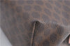 Authentic CELINE Macadam Blason Pattern Pouch Purse PVC Leather Brown H9909