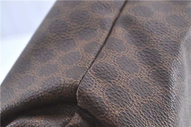 Authentic CELINE Macadam Blason Pattern Pouch Purse PVC Leather Brown H9909