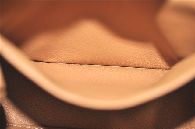 Authentic CELINE Macadam Blason Pattern Pouch Purse PVC Leather Brown H9909