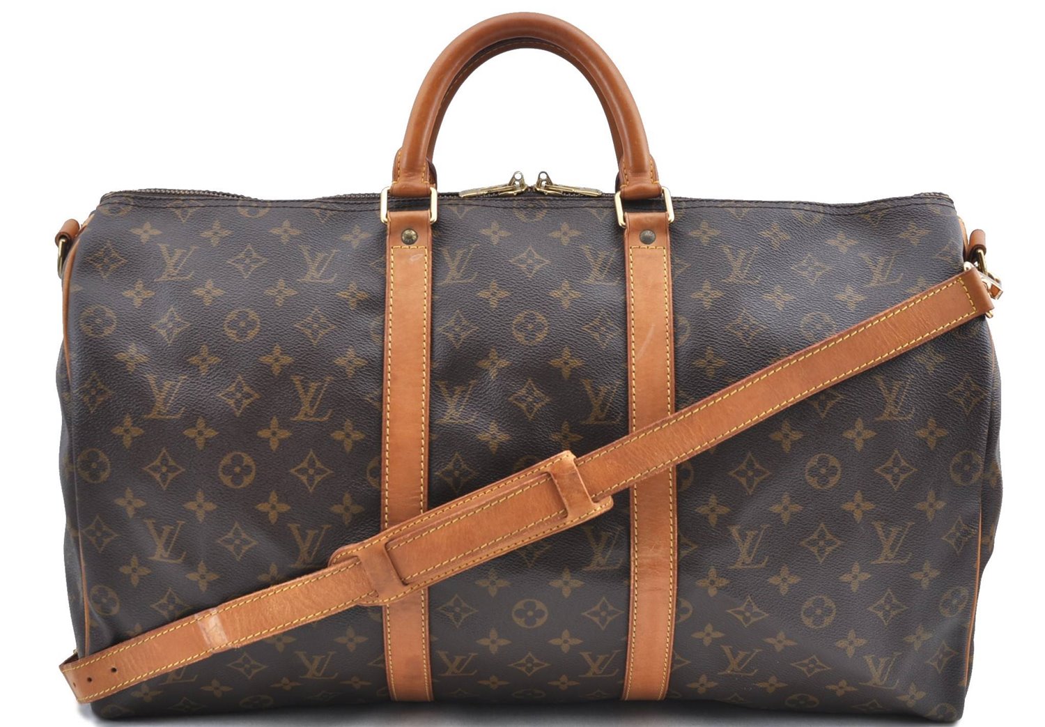 Auth Louis Vuitton Monogram Keepall Bandouliere 50 Boston Bag M41416 LV H9942