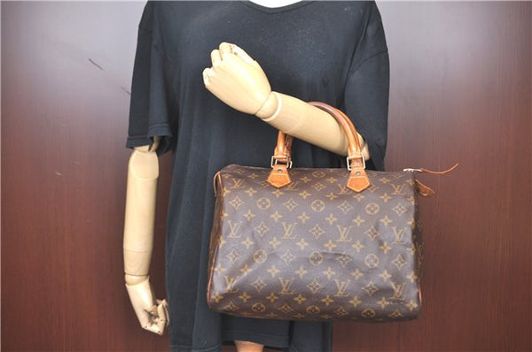 Authentic Louis Vuitton Monogram Speedy 30 Hand Bag M41526 LV H9944