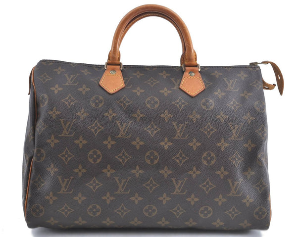 Authentic Louis Vuitton Monogram Speedy 35 Hand Bag M41524 LV H9947