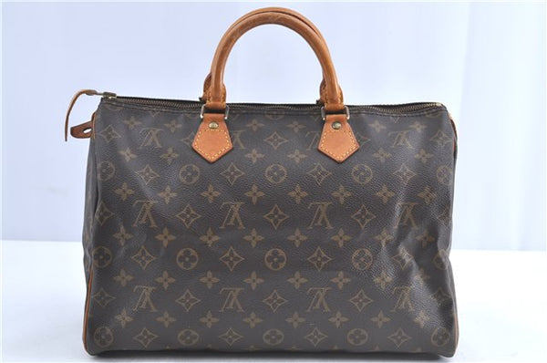 Authentic Louis Vuitton Monogram Speedy 35 Hand Bag M41524 LV H9947