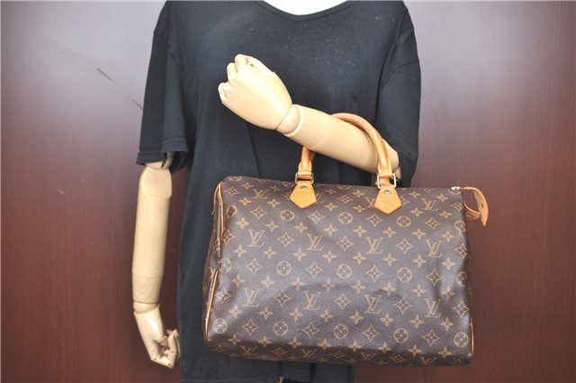 Authentic Louis Vuitton Monogram Speedy 35 Hand Bag M41524 LV H9947